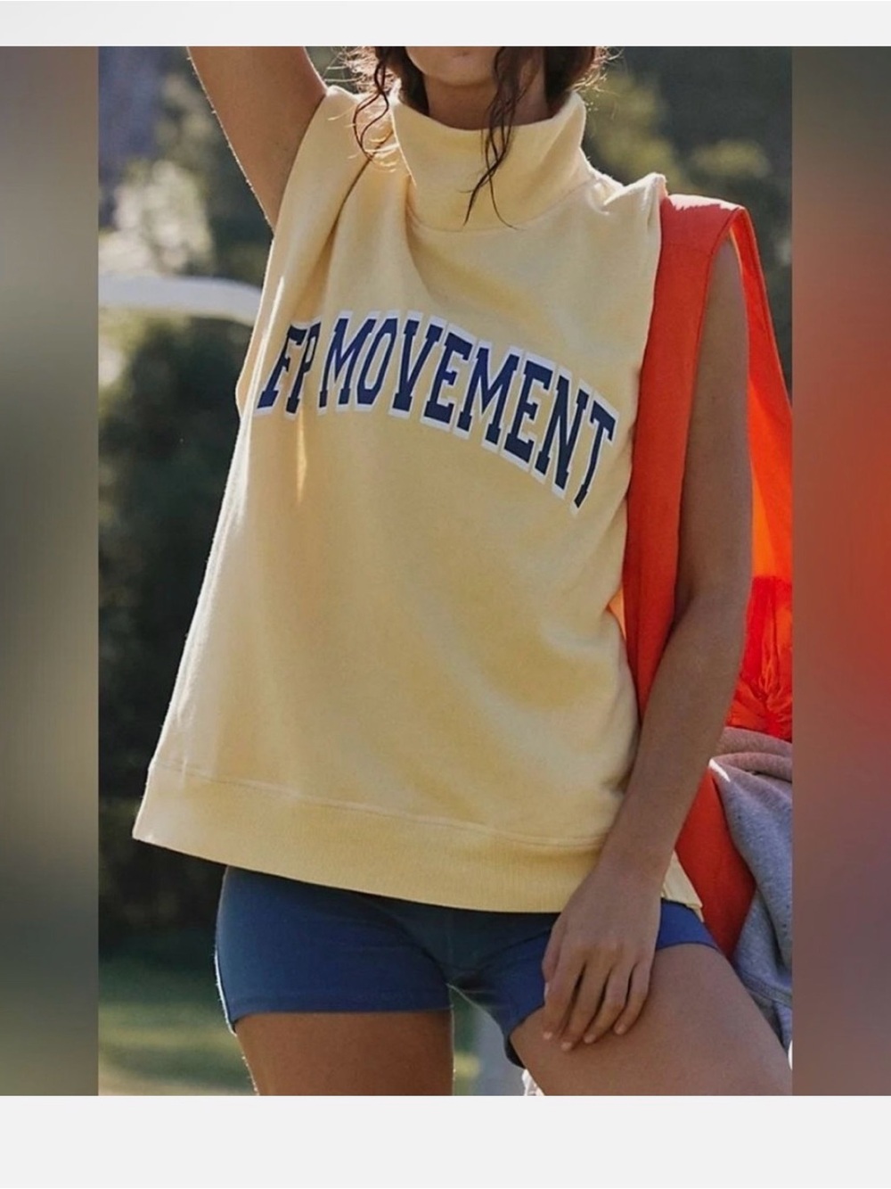 FP movement Sleeveless mockneck and shorts